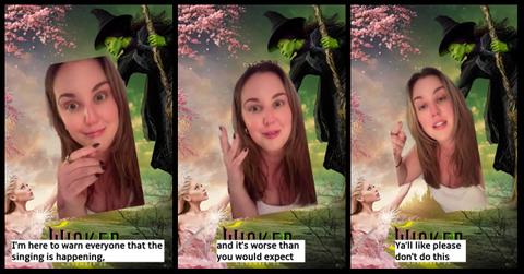TikToker shares her experience with people singing in the theater while watching 'Wicked'.