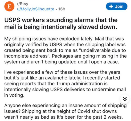 usps intentionally being slowed down