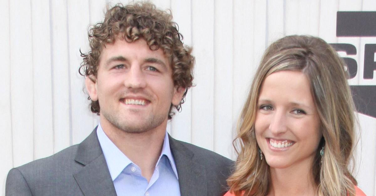 Ben Askren and Amy Askren at an award ceremony