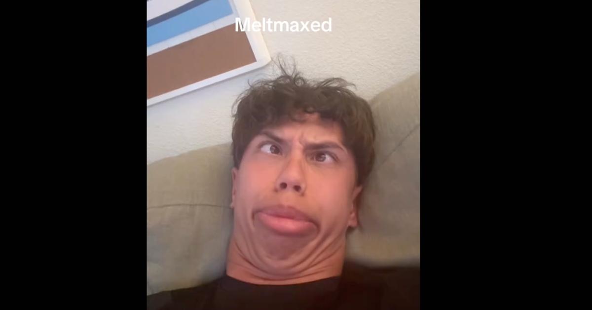 TikToker participates in the melting trend on TikTok.