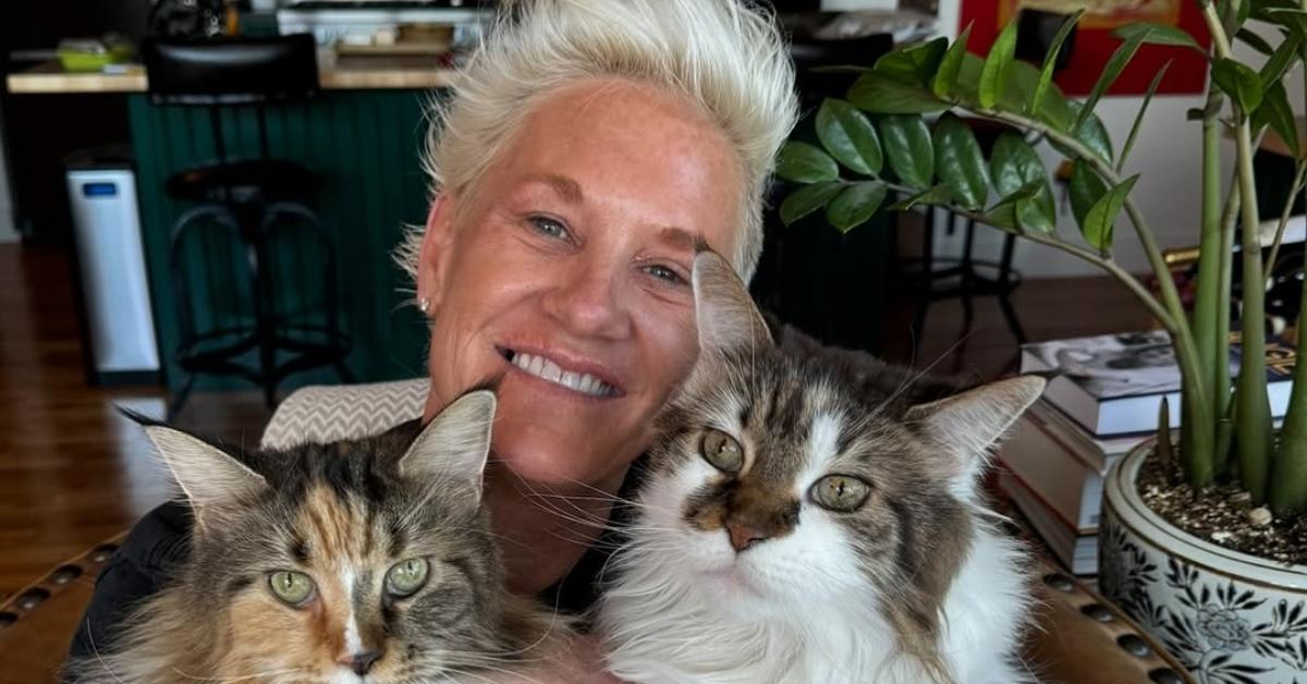 Anne Burrell with her cats