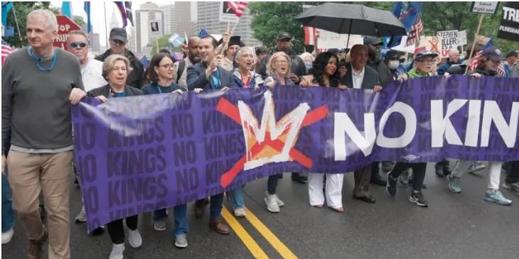 Randi from AFT at a no kings protest