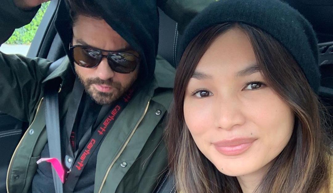 Gemma Chan and Dominic Cooper donate food to local hospital workers.