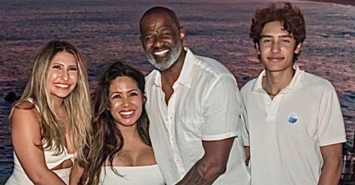 Brian McKnight with his wife and two step children.