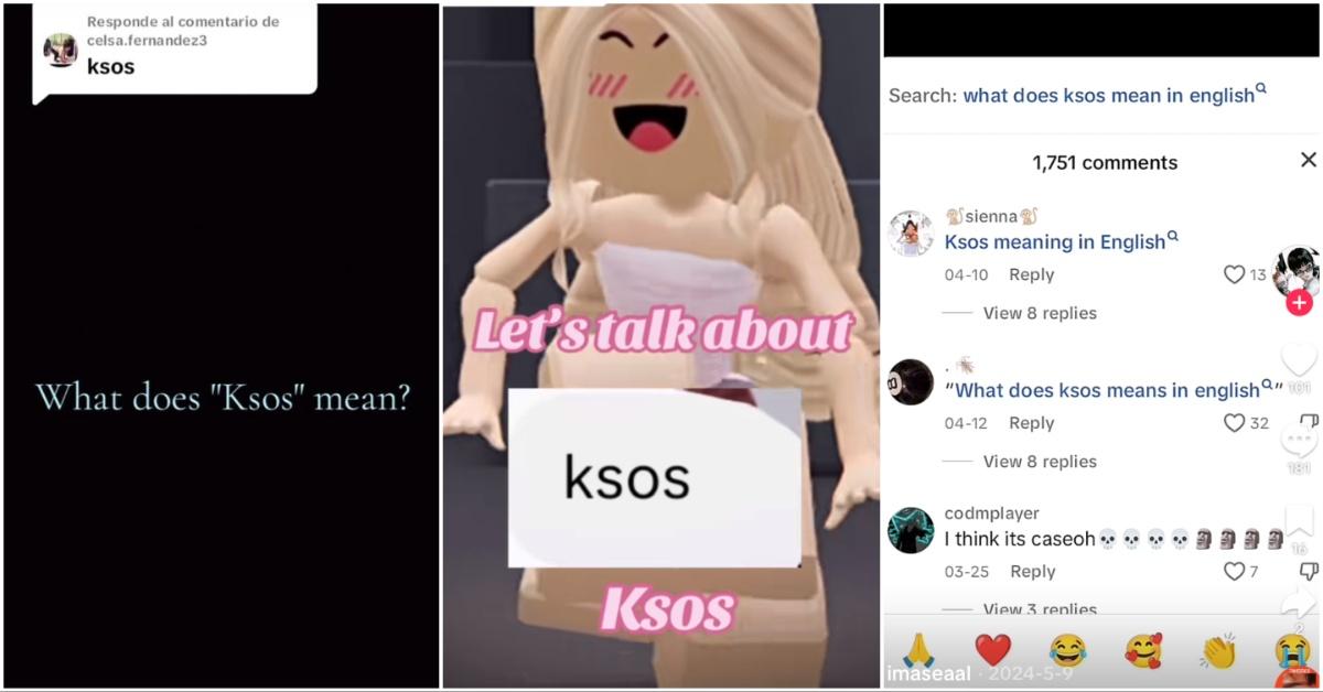 Collage of KSOS meaning screenshots from TikTok