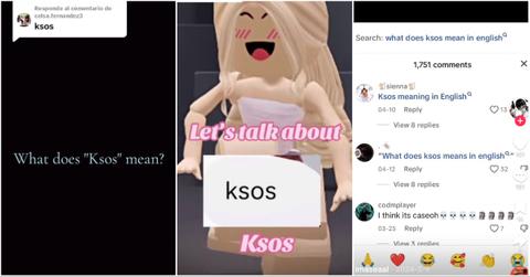 Collage of KSOS meaning screenshots from TikTok