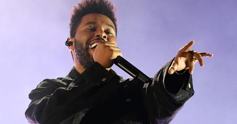 The Weeknd performing