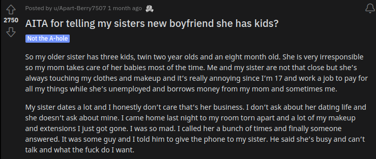 Teen Reveals Sister's Secret