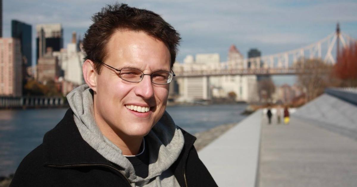 Steve Kornacki outside by a river.