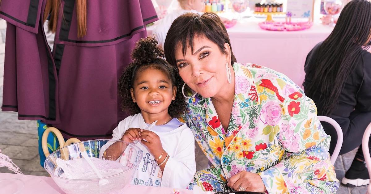 Kris Jenner and one of her grandchildren, True