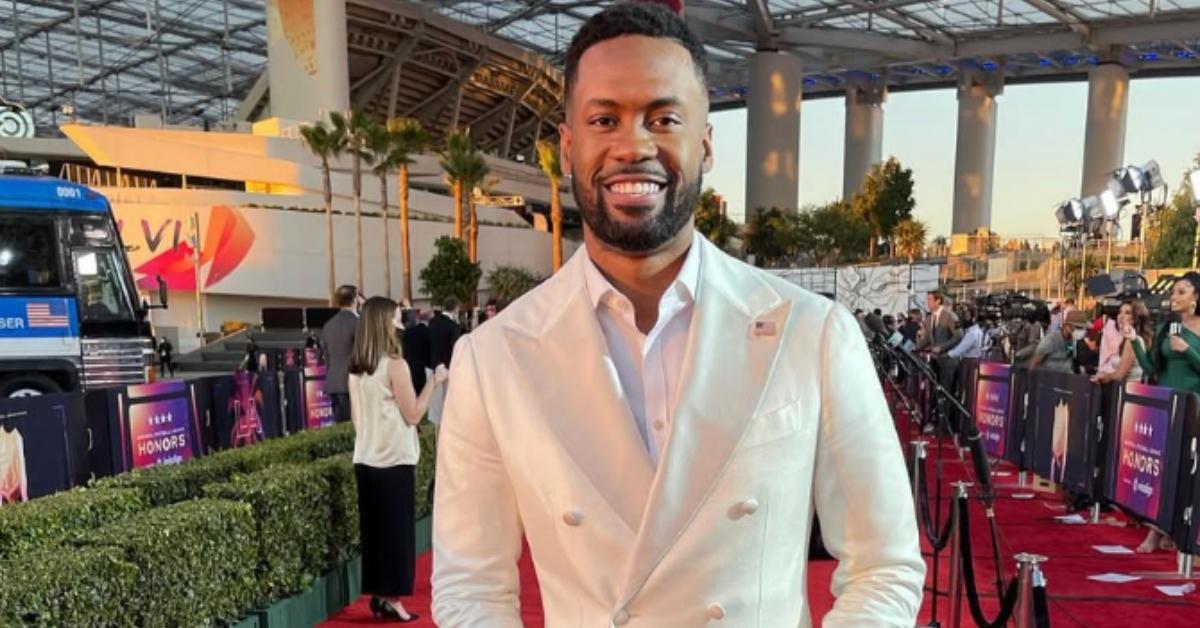 Lawrence Jones attending the NFL Honors in all white.