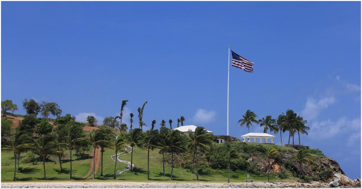 A photo of Epstein Island from Wikimedia commons