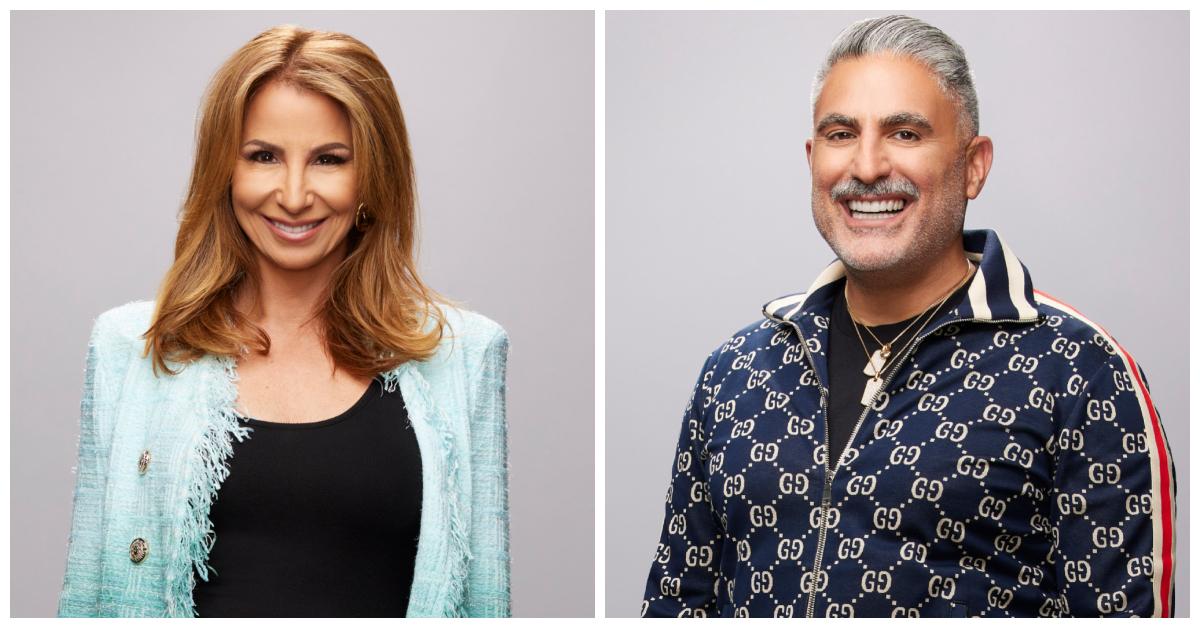 Jill Zarin and Reza Farahan pose for their official 'The GOAT' Season 1 portraits.