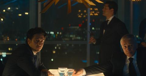 Nat Wolff (Craig), Christoph Waltz (Regus Patoff) in 'The Consultant'