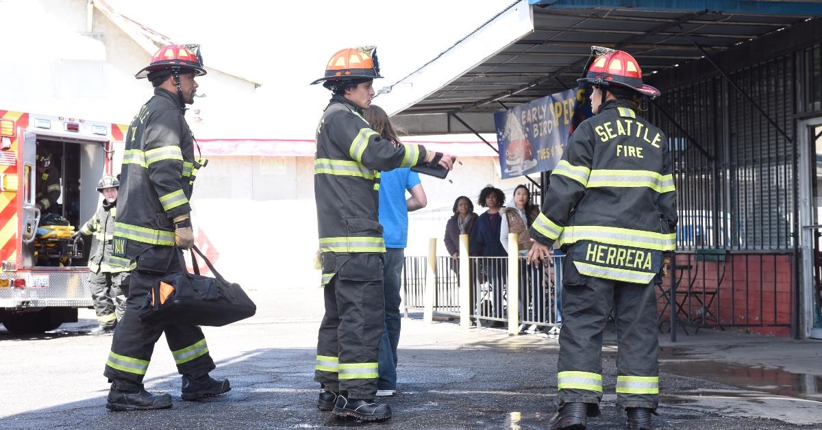 Firefighters on the job on Station 19