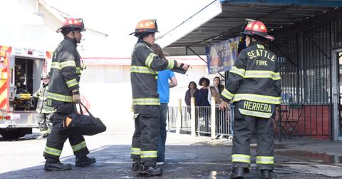 Firefighters on the job on Station 19