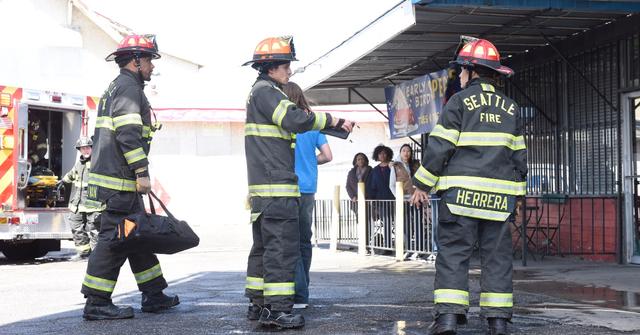Firefighters on the job on Station 19