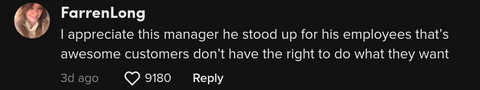 manager stands up for employee wing stop doordash