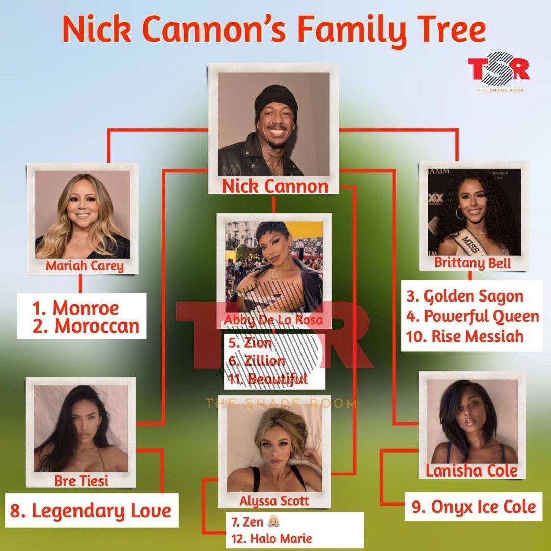 'The Shade Room's' illustration of Nick Cannon's family tree