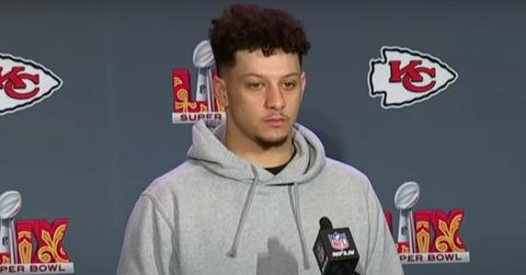 Patrick Mahomes at a press conference