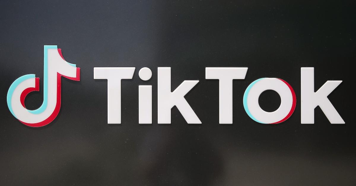 A TikTok logo displayed outside of a California TikTok office