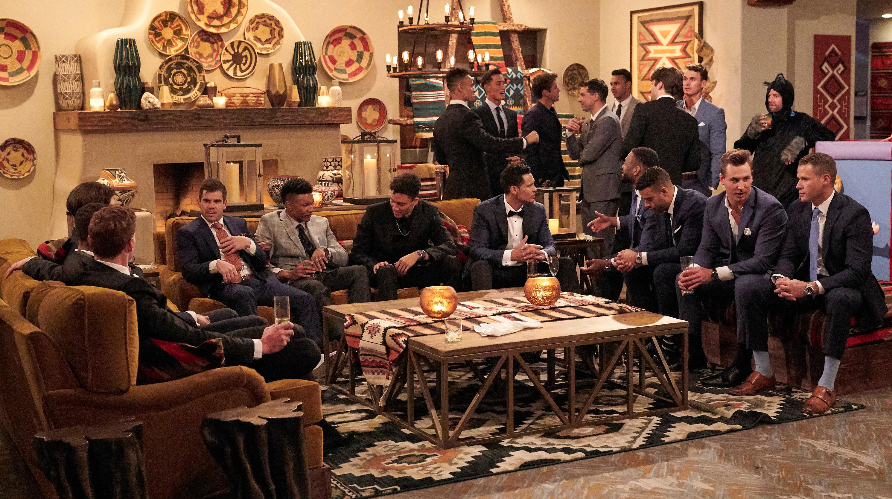 All the guys sitting around on 'The Bachelorette'