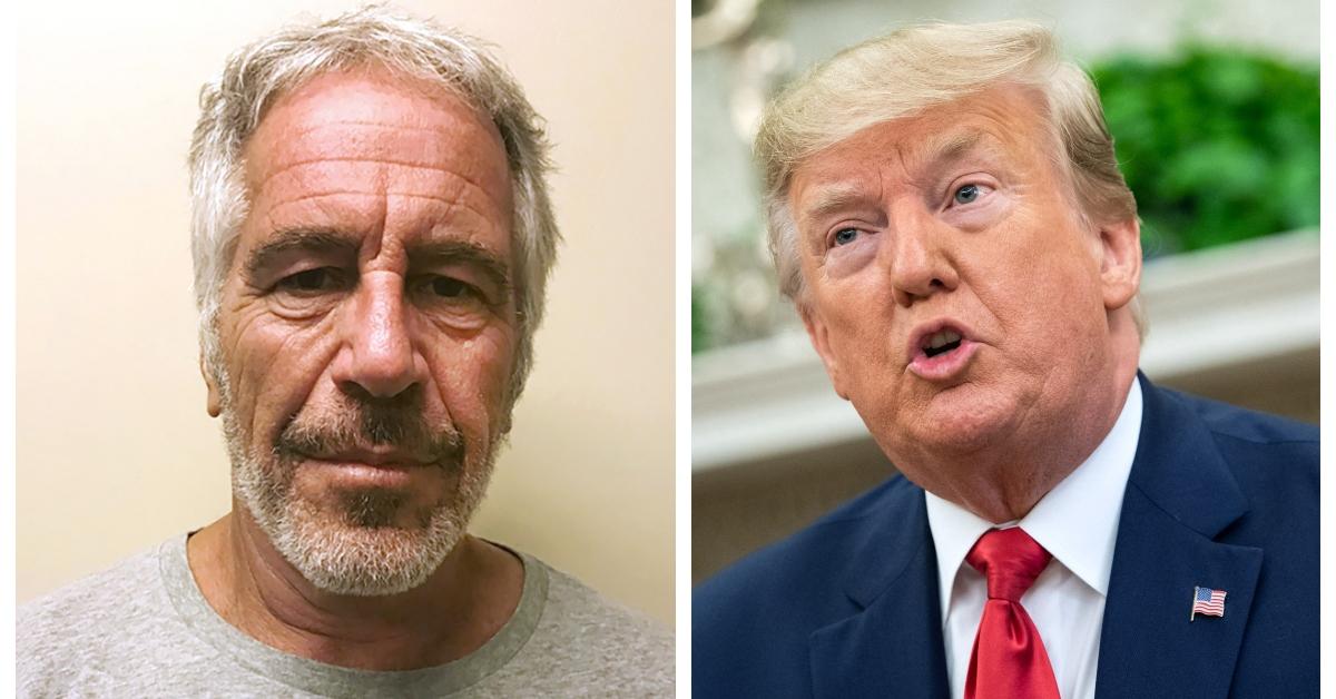 (L-R): Jeffrey Epstein; President Donald Trump