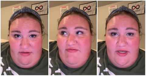 (l-r): A woman talking about fat people not making a first impression