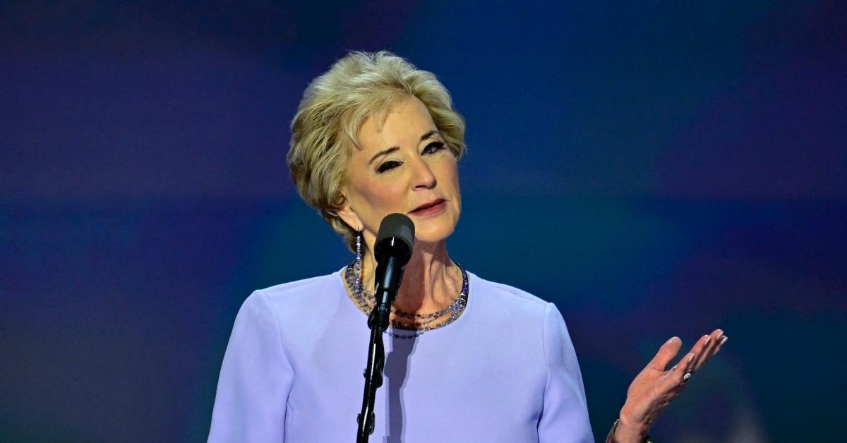 Linda McMahon speaking at the Republican National Convention