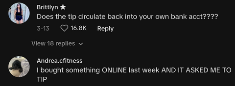 self checkout tipping request