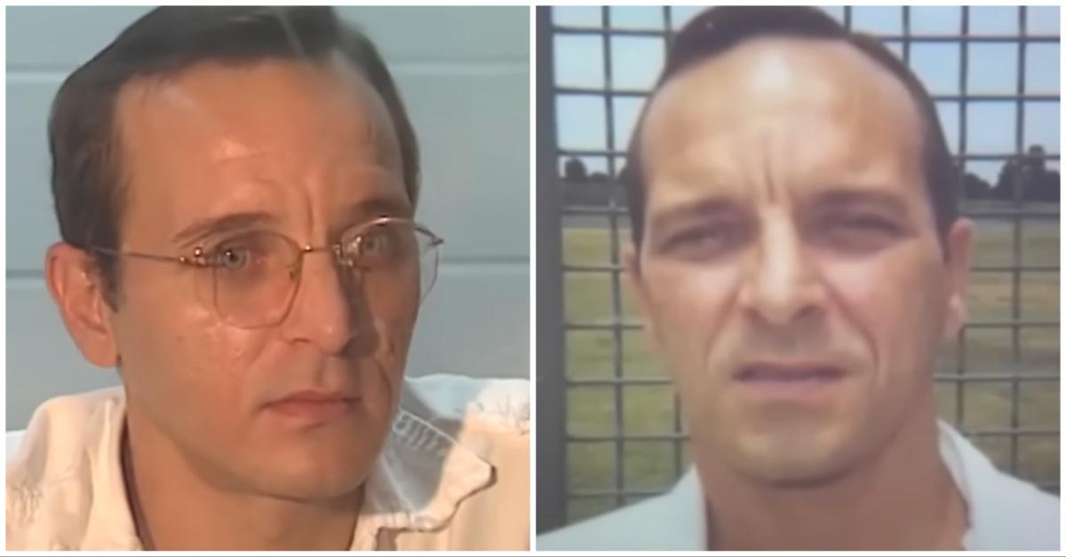 Elmer Wayne Henley Jr. gives an interview in 1989; Elmer Wayne Henley Jr. in prison. 