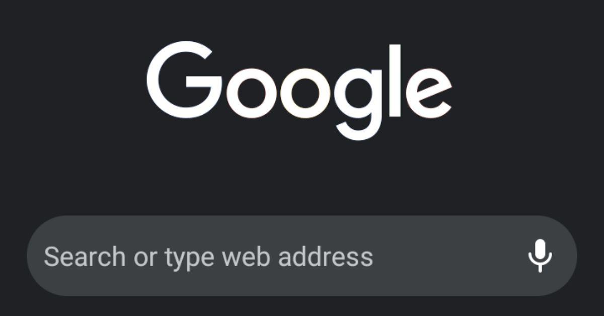 Google in dark mode. 