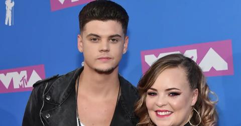 Tyler Baltierra and Catelynn Lowell attend the 2018 MTV Video Music Awards at Radio City Music Hall in New York.