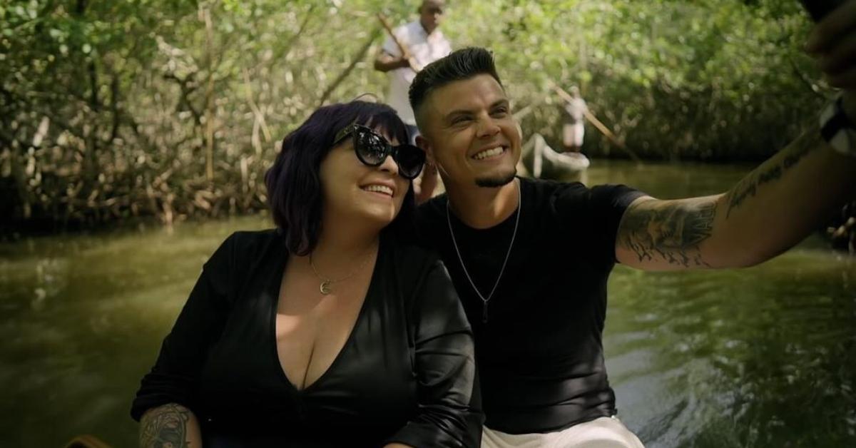 Catelynn and Tyler Baltierra on a boat in a river