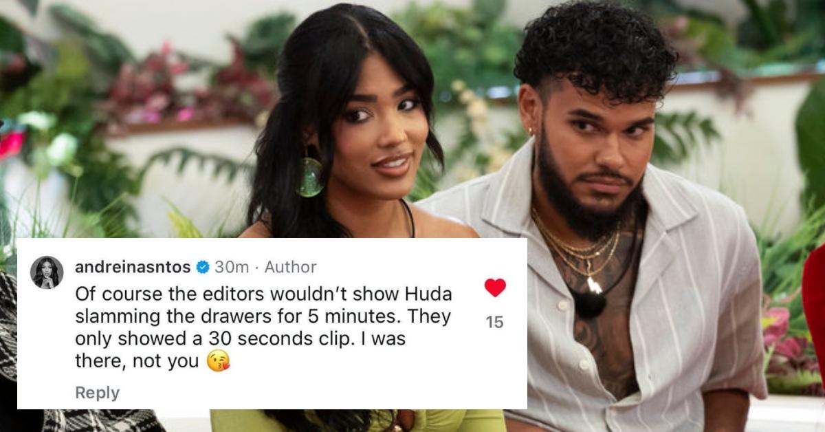 Adreina's comment about Huda slamming drawers.