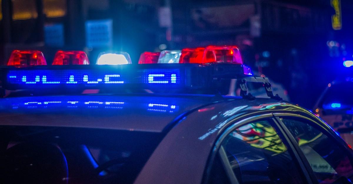 Police car with lights going off
