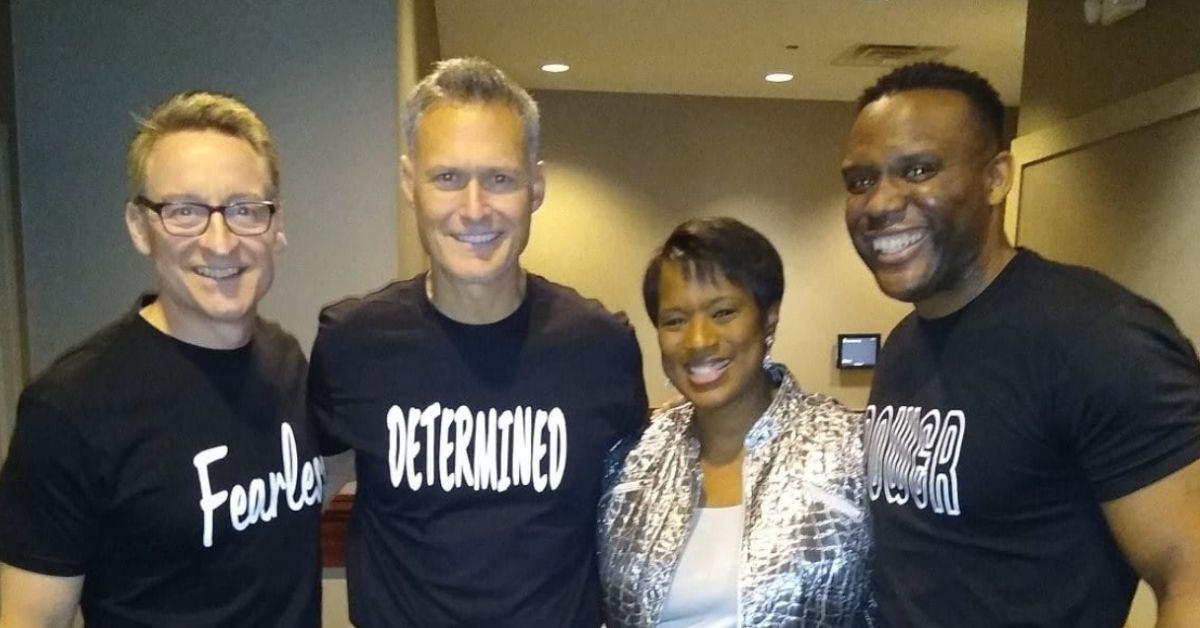 Mark Johnson with the Channel 5 team. 
