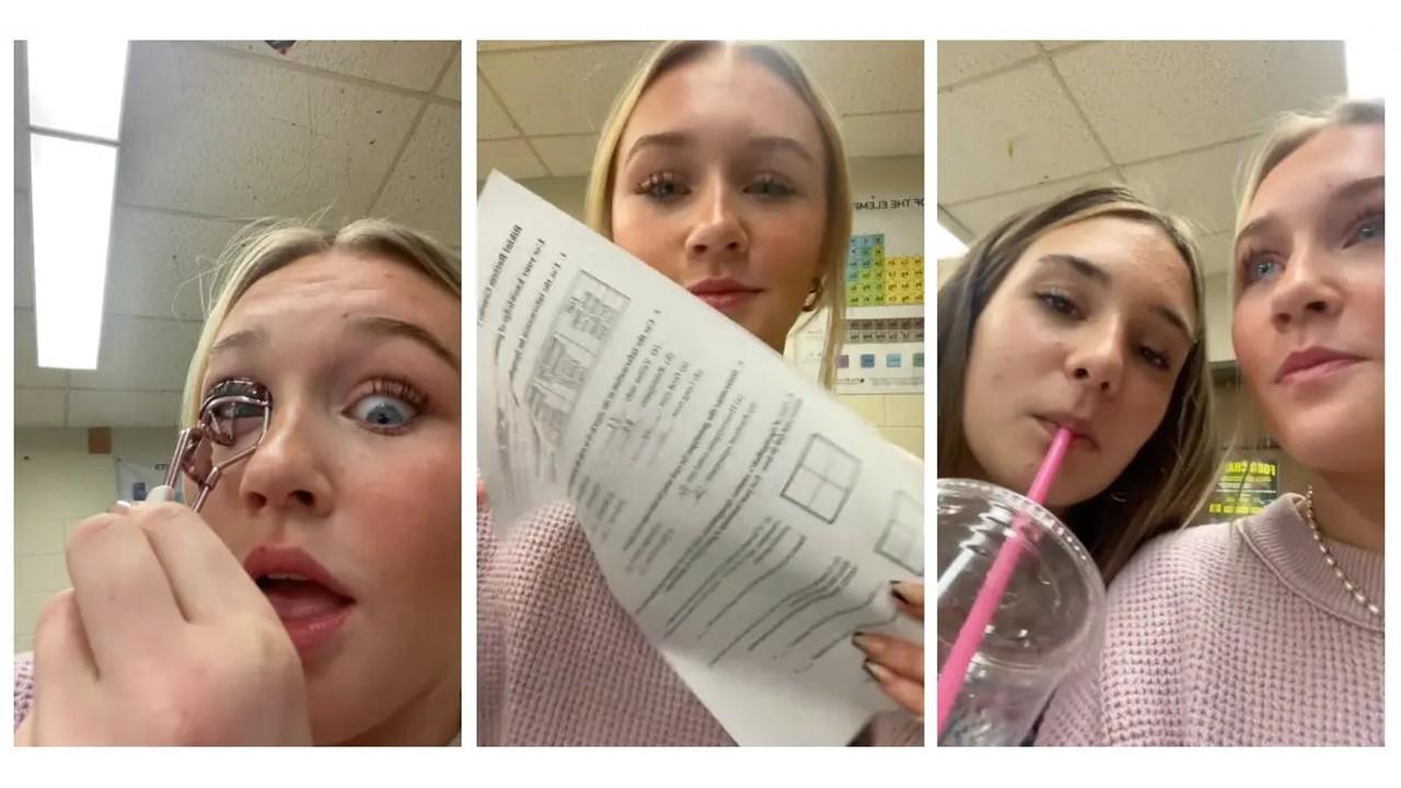 Girl Does a GRWM in Biology Class and Barely Gets in Trouble