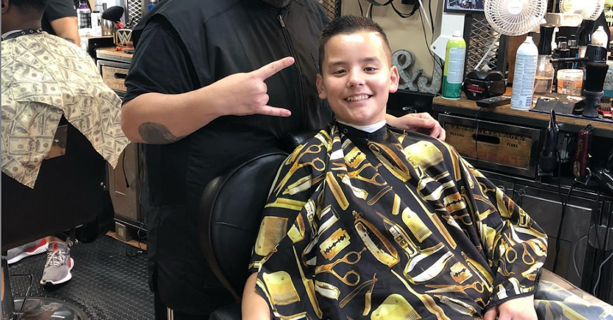 A young Collin Gosselin getting a haircut.