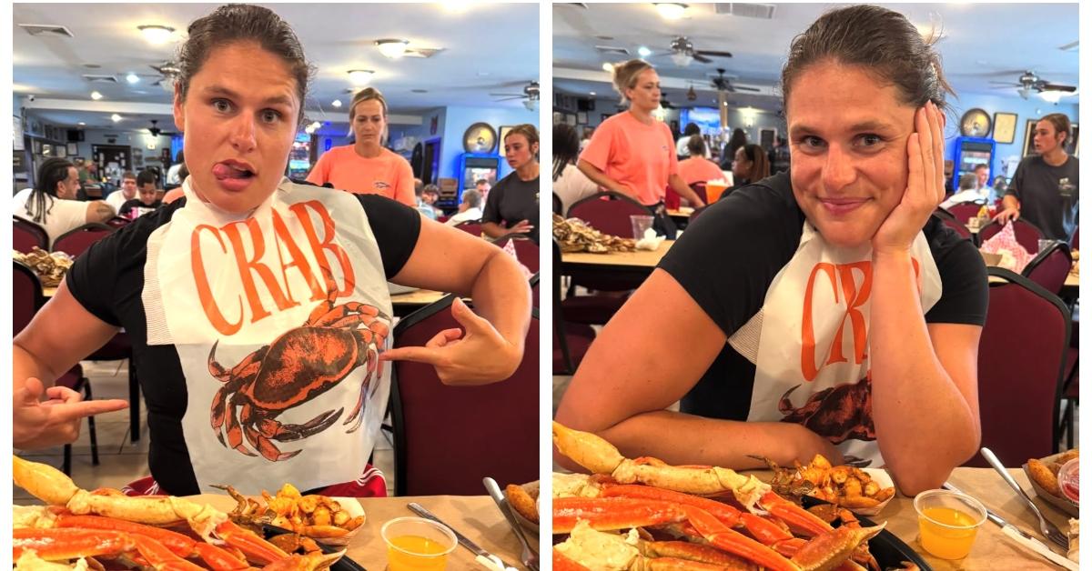 Ilona Maher eating crabs