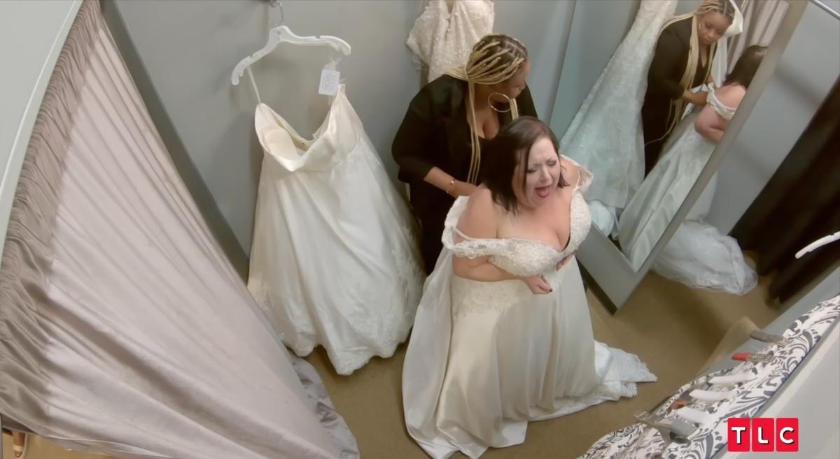Meghan Crumpler in wedding dress on 1000-Lb Bets Friends
