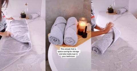 how to roll towels tiktok