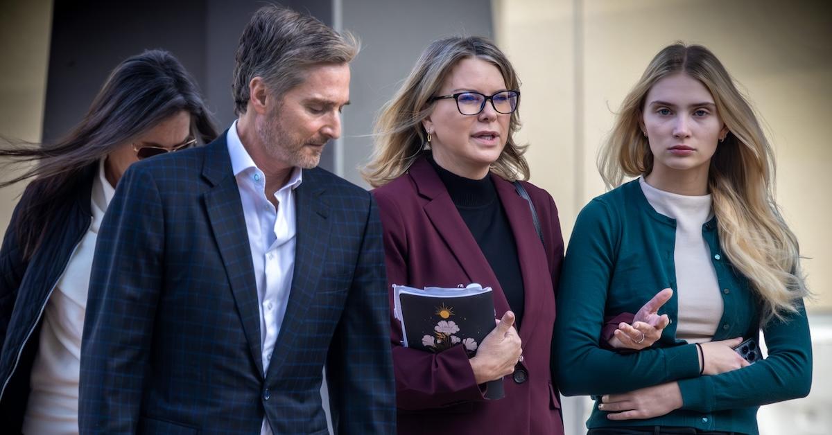 Rebecca Grossman and her family attending the trial