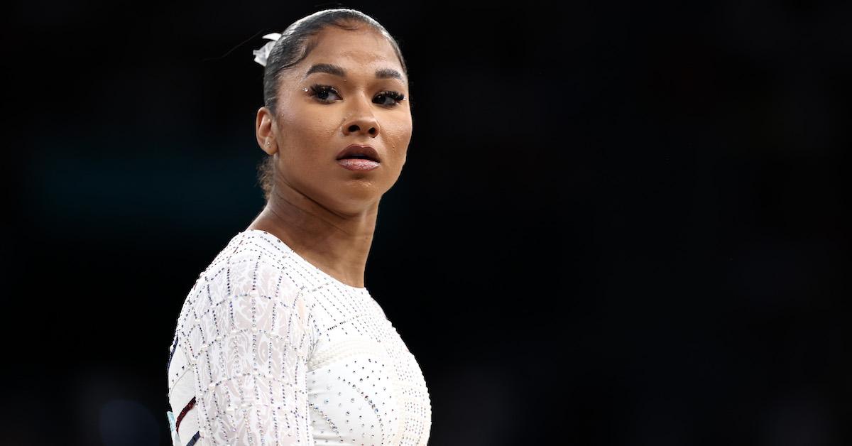 Jordan Chiles of Team United States is seen prior to competing in the Artistic Gymnastics Women's Floor Exercise Final on day ten of the Olympic Games Paris 2024 at Bercy Arena on Aug. 5, 2024 in Paris,