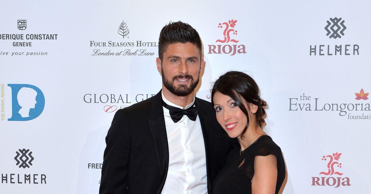 Olivier and Jennifer Giroud posing on the red carpet.