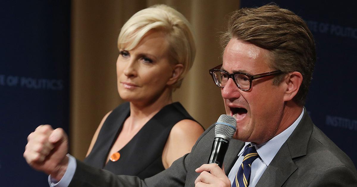 Joe Scarborough and Mika Brzezinski at an MSNBC TV event. 