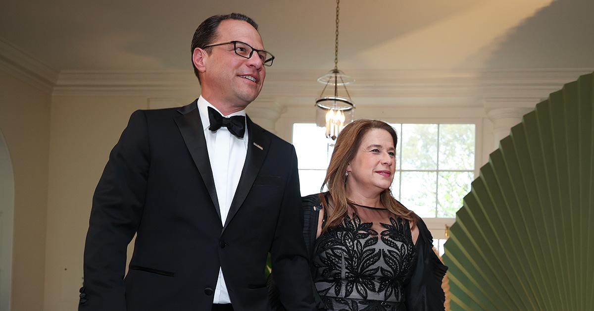 Josh Shapiro and his wife Lori at a state dinner at the White House. 