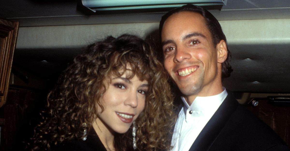 (l-r) Mariah Carey and her brother, Morgan, at the AMAs (year unknown)