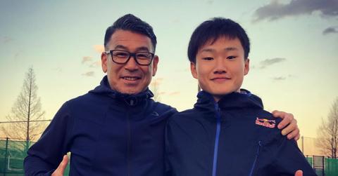 Yuki Tsunoda and his father Nobuaki