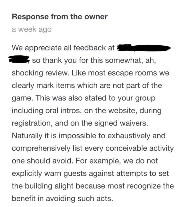 escape room one star review